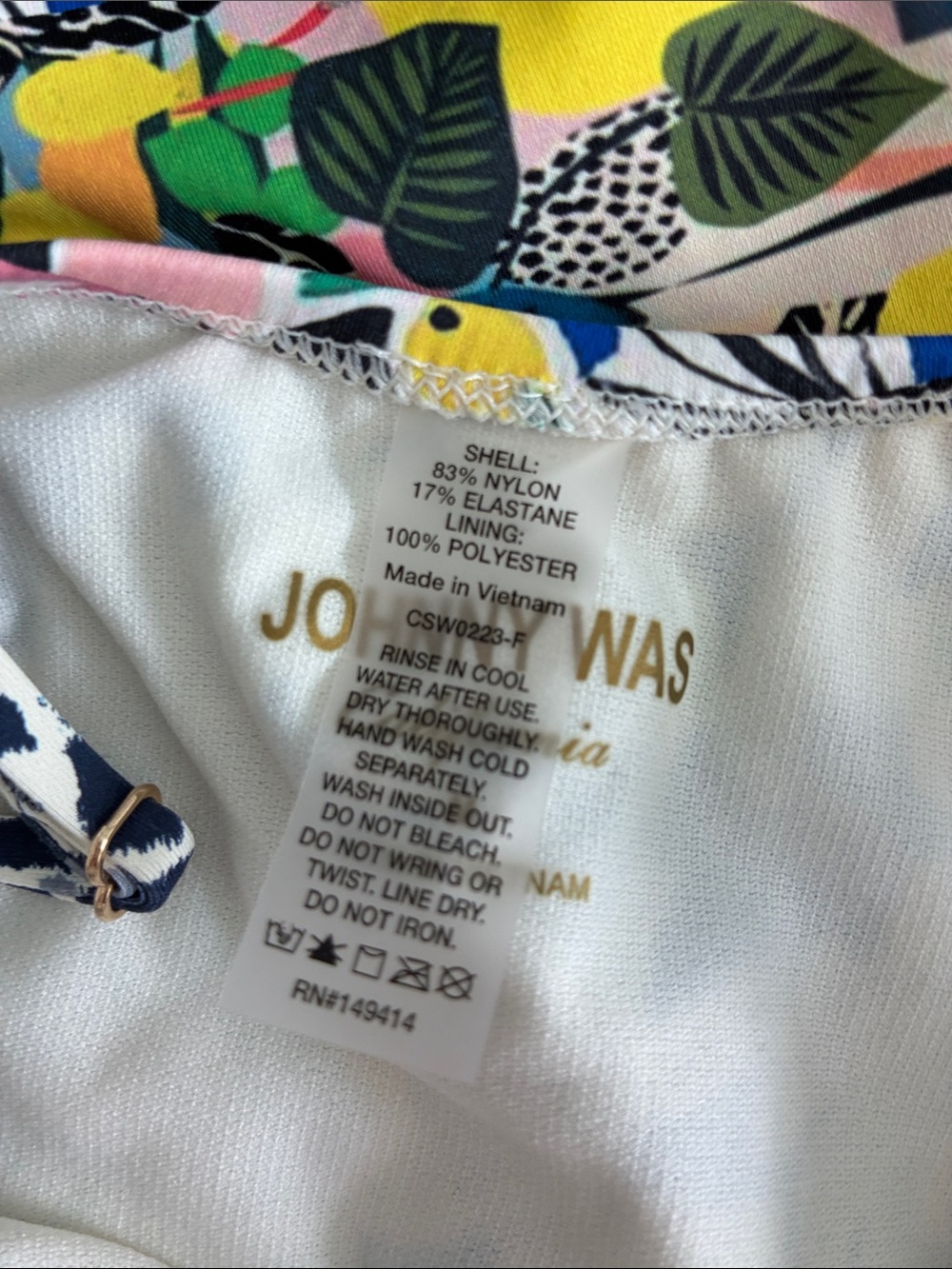 Johnny Was California Floral One-Piece Swimsuit - Picture 4 of 5